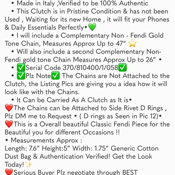 NWOT RARE💝Auth💝FENDI Zucchino Zucca Checkered Damier Monogram Clutch/Pochette✨ - Picture 13 of 13